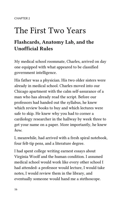 Someone You Love Is Becoming a Doctor sample page: The First Two Years